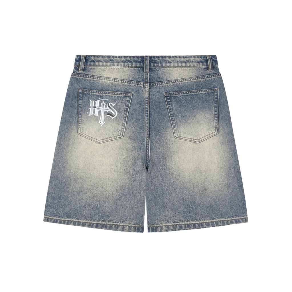 H&S Faded Distressed Baggy Denim Shorts