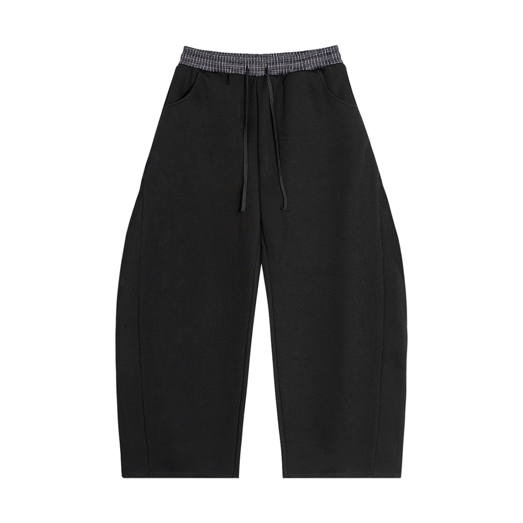 H&S Plaid Waistband Barrel Sweatpants