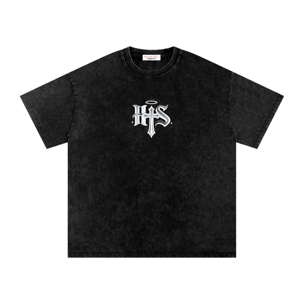 Sad Angel Snow Washed Oversized Cotton T-Shirt