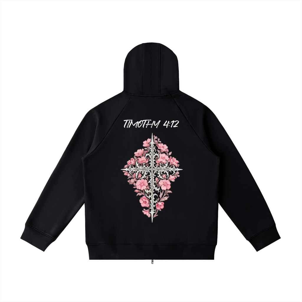 Heavyweight Raglan Sleeve Zip Hoodie